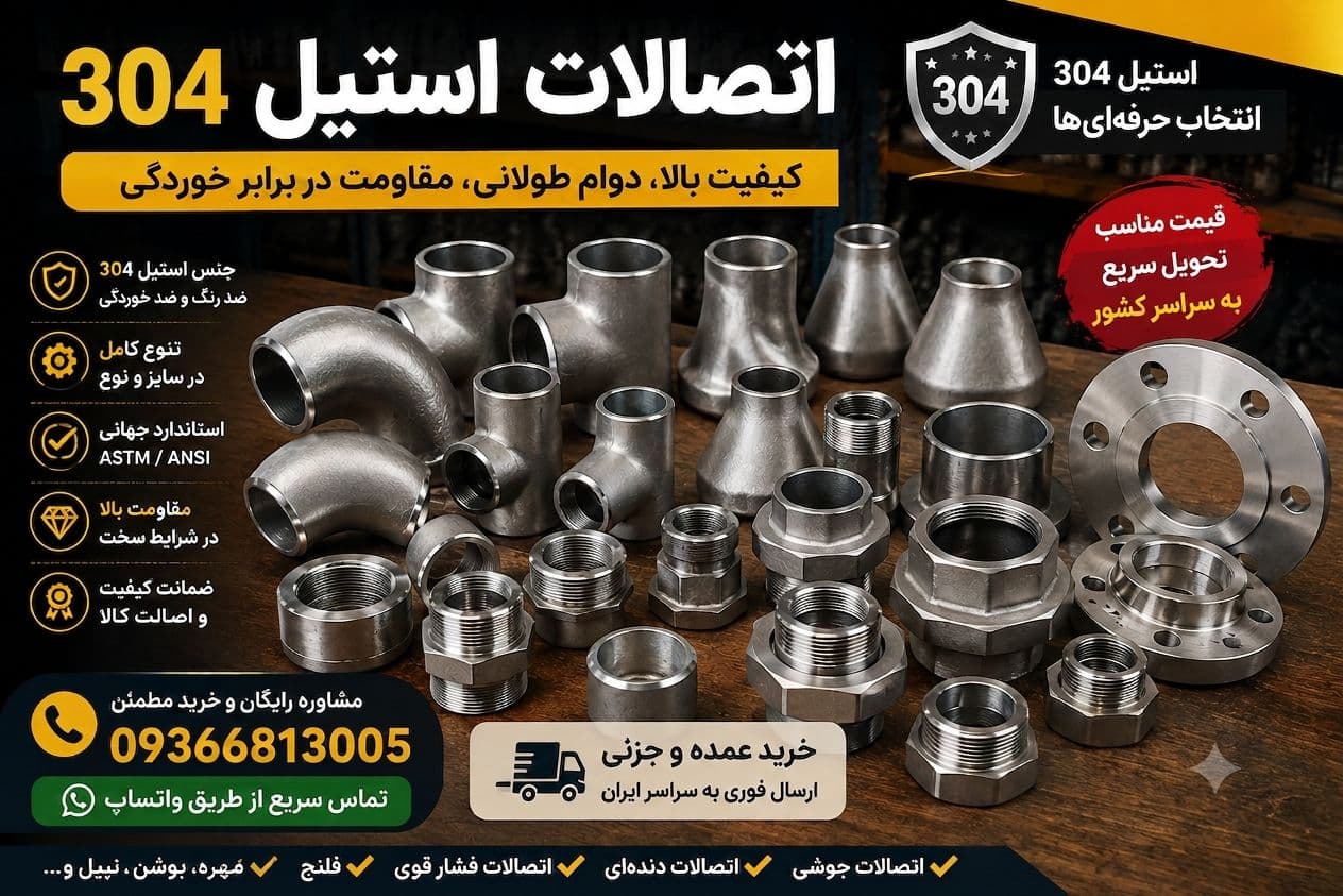 خرید فروش قیمت اتصالات استیل 304